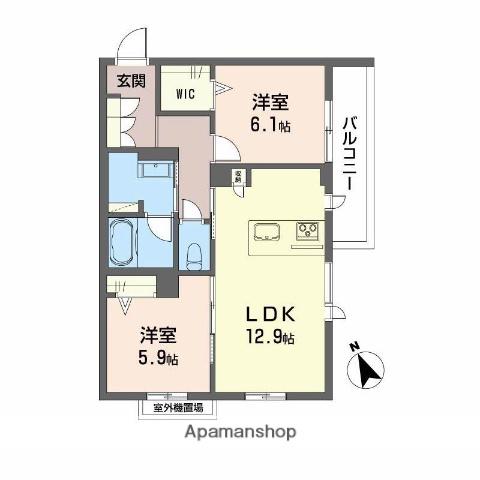 セントリビエ(2LDK/2階)の間取り写真