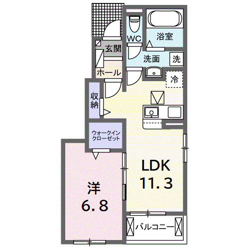 プリムラ(1LDK/1階)の間取り写真