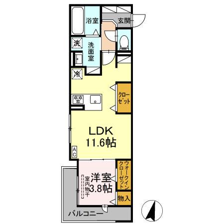 DIOSPERSIMMON長泉 I棟(1LDK/2階)の間取り写真