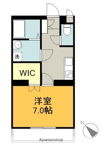 フラット麻布Ⅲ(1K/5階)の間取り写真