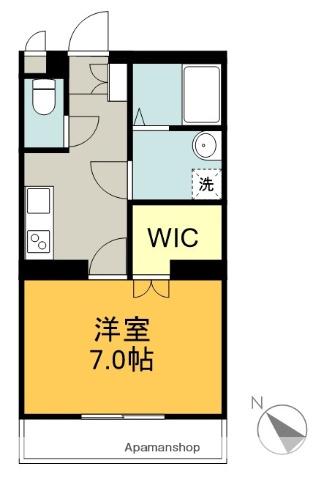 フラット麻布Ⅲ(1K/5階)の間取り写真