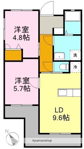 ロイヤルメゾン(2LDK/2階)の間取り写真