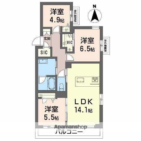 BELLE BLANCHE(3LDK/2階)の間取り写真