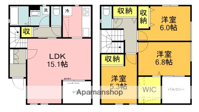 御殿場線 大岡駅(静岡) 徒歩13分 2階建 新築(3LDK)の間取り写真