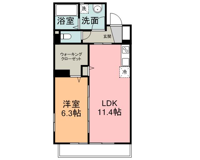 プレジール(1LDK/3階)の間取り写真