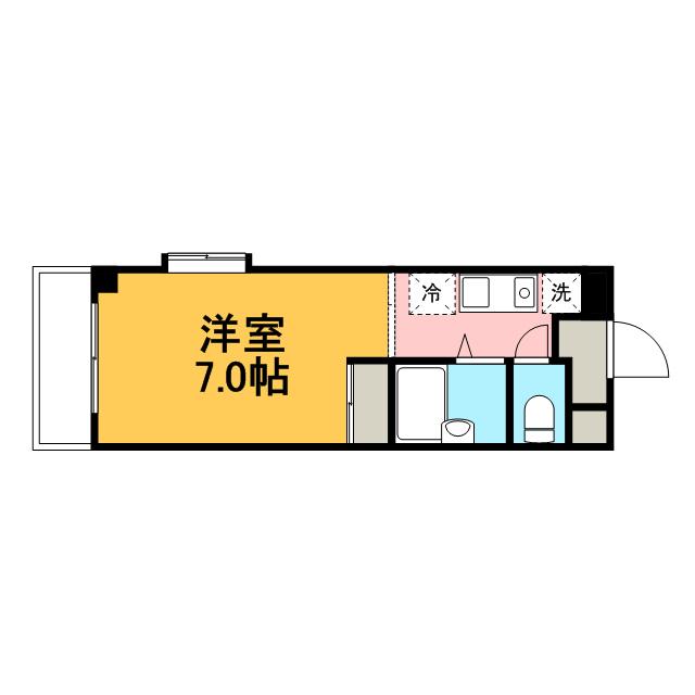 メゾン平成(ワンルーム/1階)の間取り写真