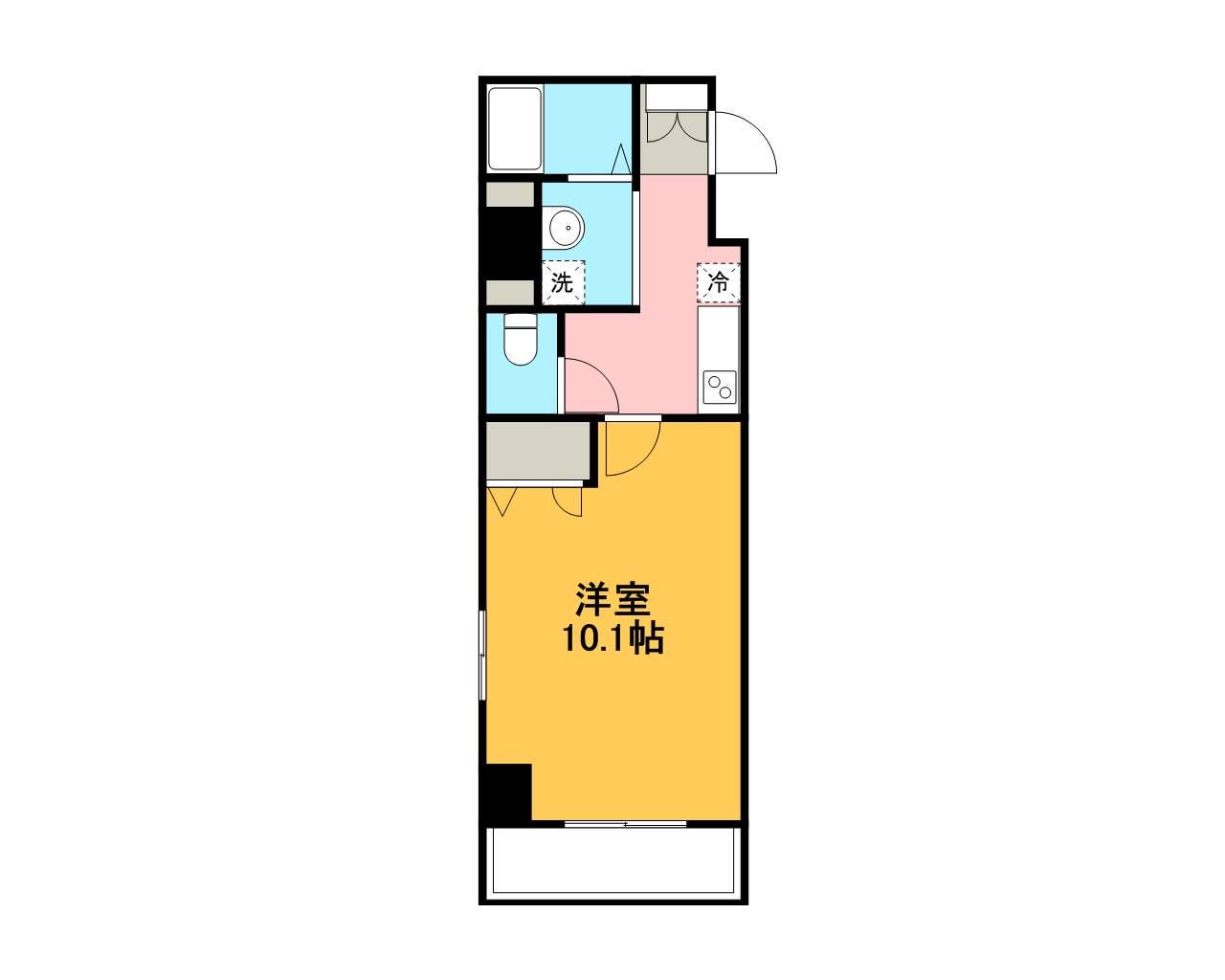 カナル・フィー(1K/7階)の間取り写真