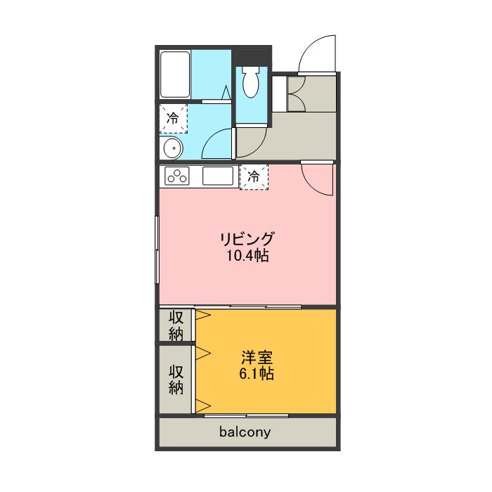 アビターレ上土狩(1LDK/2階)の間取り写真
