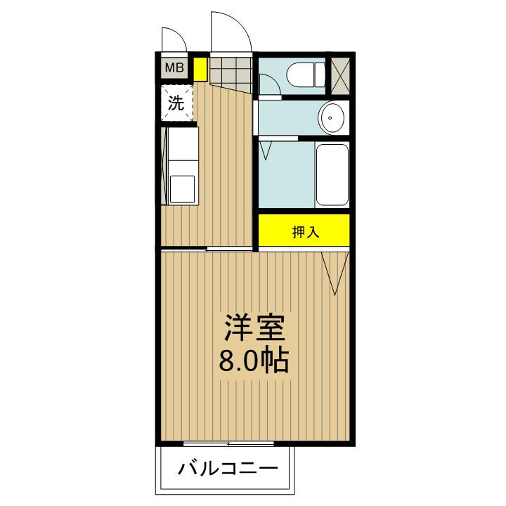 SURPLUSラ・シャーンブル(1K/1階)の間取り写真