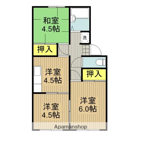 トヨダリハイムA(3DK/1階)の間取り写真