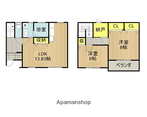 ビネボランス(2LDK/1階)の間取り写真