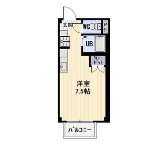 東海道本線 焼津駅 徒歩75分 2階建 築21年(ワンルーム/2階)の間取り写真