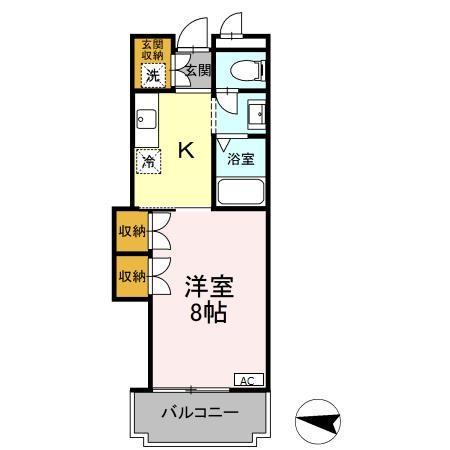 VILLA PINE PLAIN(1K/2階)の間取り写真