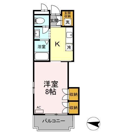 VILLA PINE PLAIN(1K/3階)の間取り写真