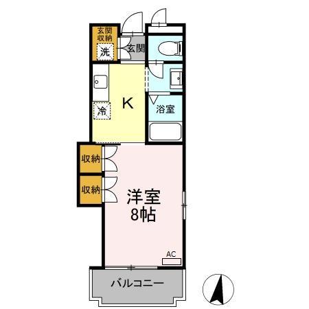 VILLA PINE PLAIN(1K/1階)の間取り写真