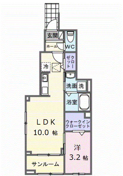 カーサ ブローテⅦ(1LDK/1階)の間取り写真