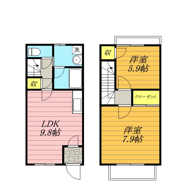 サニーフラット(2LDK)の間取り写真