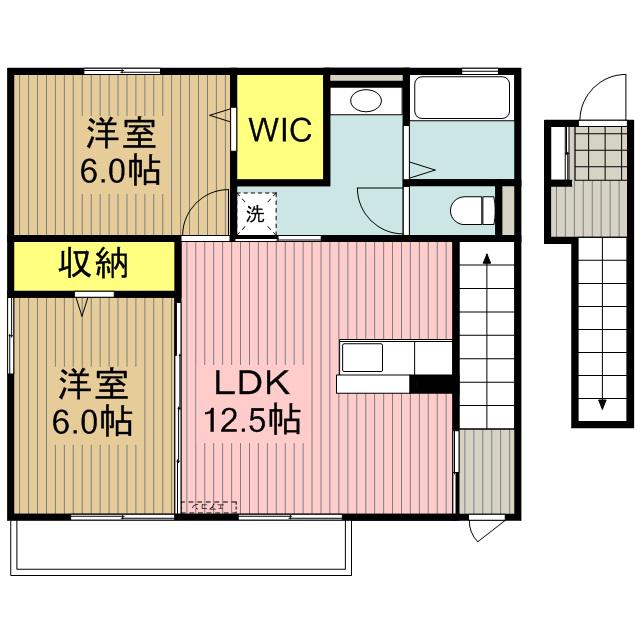 LA LUCE B(2LDK/2階)の間取り写真