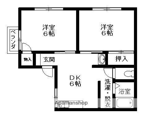 トヨダリハイム(2DK/1階)の間取り写真