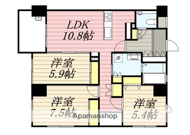 GARDEN昴(3LDK/3階)の間取り写真