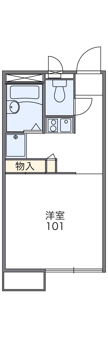 レオパレス明彩(1K/1階)の間取り写真