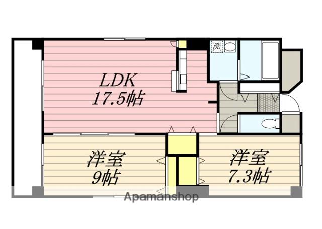 TKマンション元浜(2LDK/3階)の間取り写真