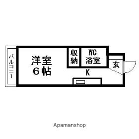 アニバーサリー浅田(1K/1階)の間取り写真