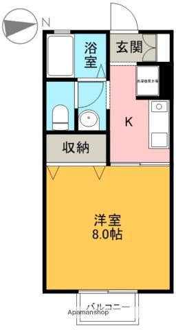 セジュール永田(1K/2階)の間取り写真