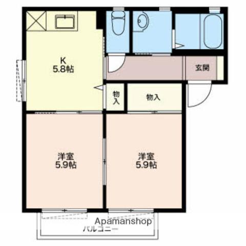 グリーンヒル今泉(2K/2階)の間取り写真