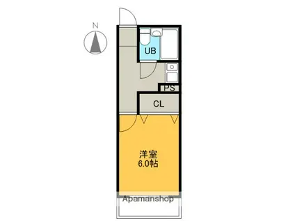 パークサイド渡辺S(1K/1階)の間取り写真