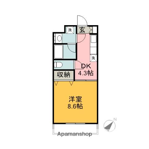 GRAN FIELDS(1DK/1階)の間取り写真