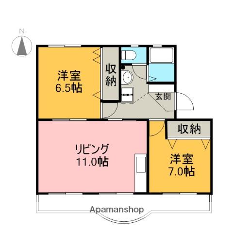 ルミエール中里(2LDK/1階)の間取り写真