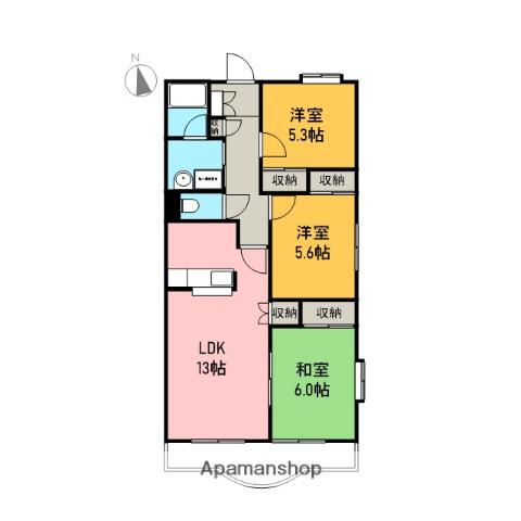 富士ガーデンヒルズ(3LDK/2階)の間取り写真