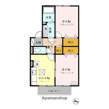 セジュール未来(2DK/1階)の間取り写真