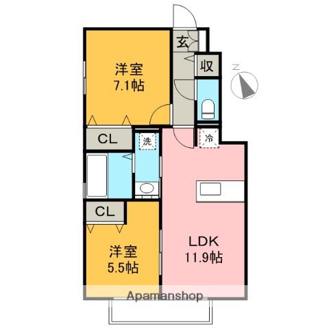 ミラ モンテⅠ(2LDK/1階)の間取り写真