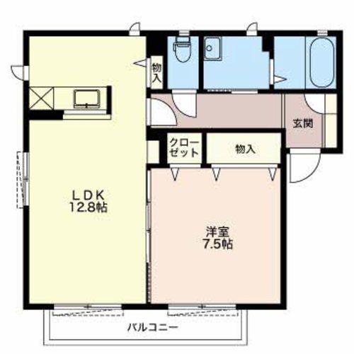 フェリーチェB(1LDK/1階)の間取り写真