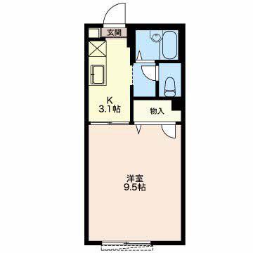 サンシャインコーポ(1K/1階)の間取り写真