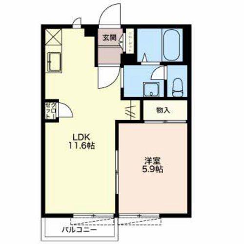 リベールA(1LDK/1階)の間取り写真
