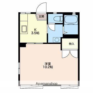 グレイス笹原C(1K/1階)の間取り写真
