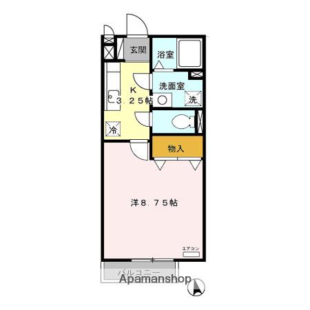 サンフォンテC(1K/1階)の間取り写真