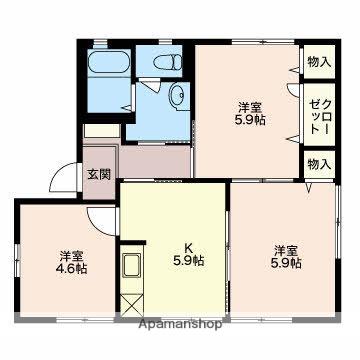 ベルクメゾン(3K/1階)の間取り写真