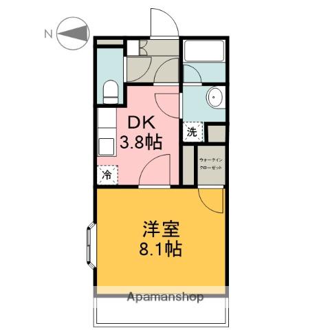 スタジオ・ァ・レーズ(1K/2階)の間取り写真