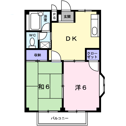 シティハイツ伊藤(2DK/2階)の間取り写真