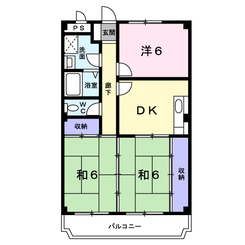 花崎マンション(3DK/1階)の間取り写真