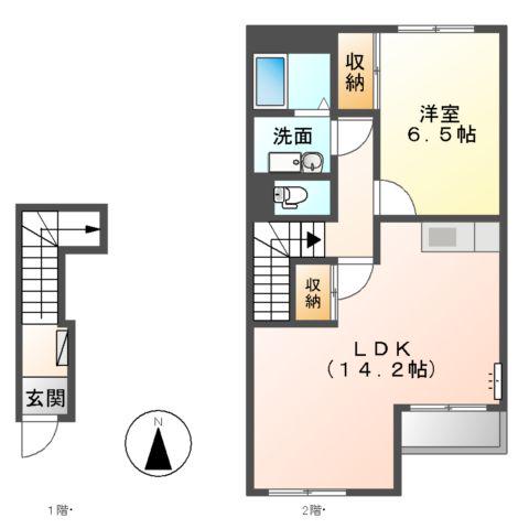ルヴィーナ(1LDK/2階)の間取り写真