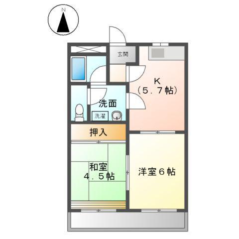 ダンサプリメーロ(2DK/1階)の間取り写真