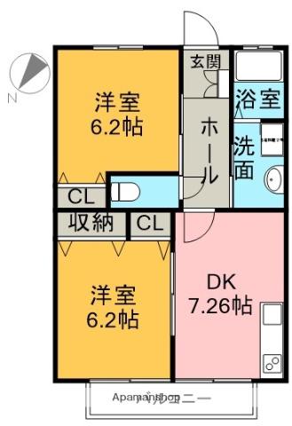 イースト MODE TODA(2DK/2階)の間取り写真