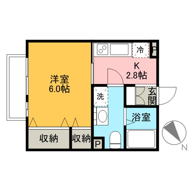 レ・フレールN(1K/2階)の間取り写真