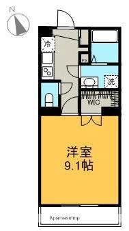 ヴィガラス永田町Ⅱ(1K/3階)の間取り写真