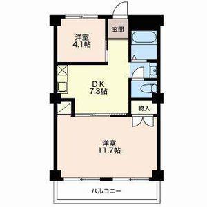 宮本ビル(2DK/4階)の間取り写真